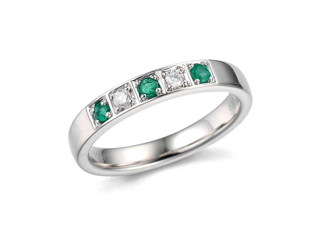 18K金祖母绿钻石戒指