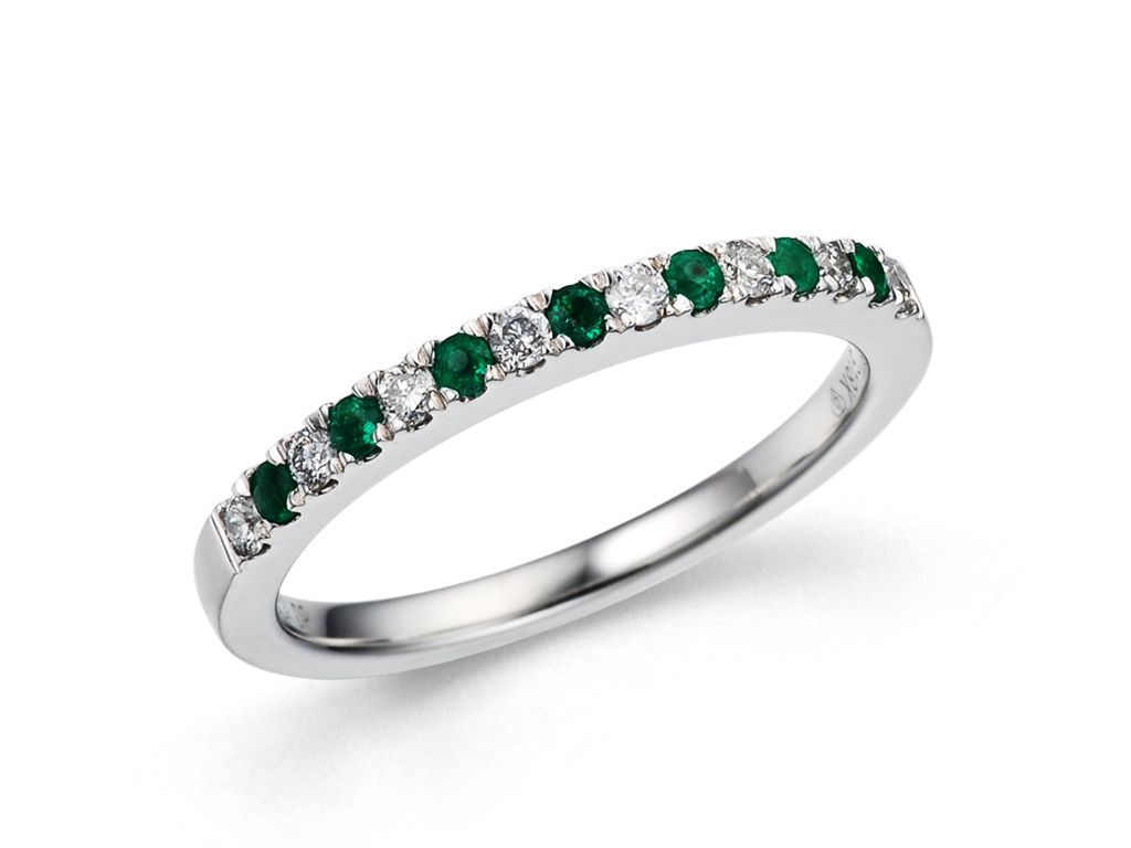 18K金祖母绿钻石戒指