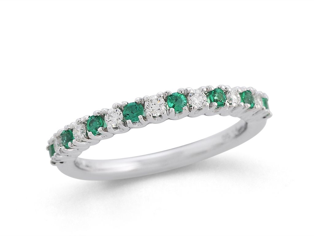 18K金祖母绿钻石戒指