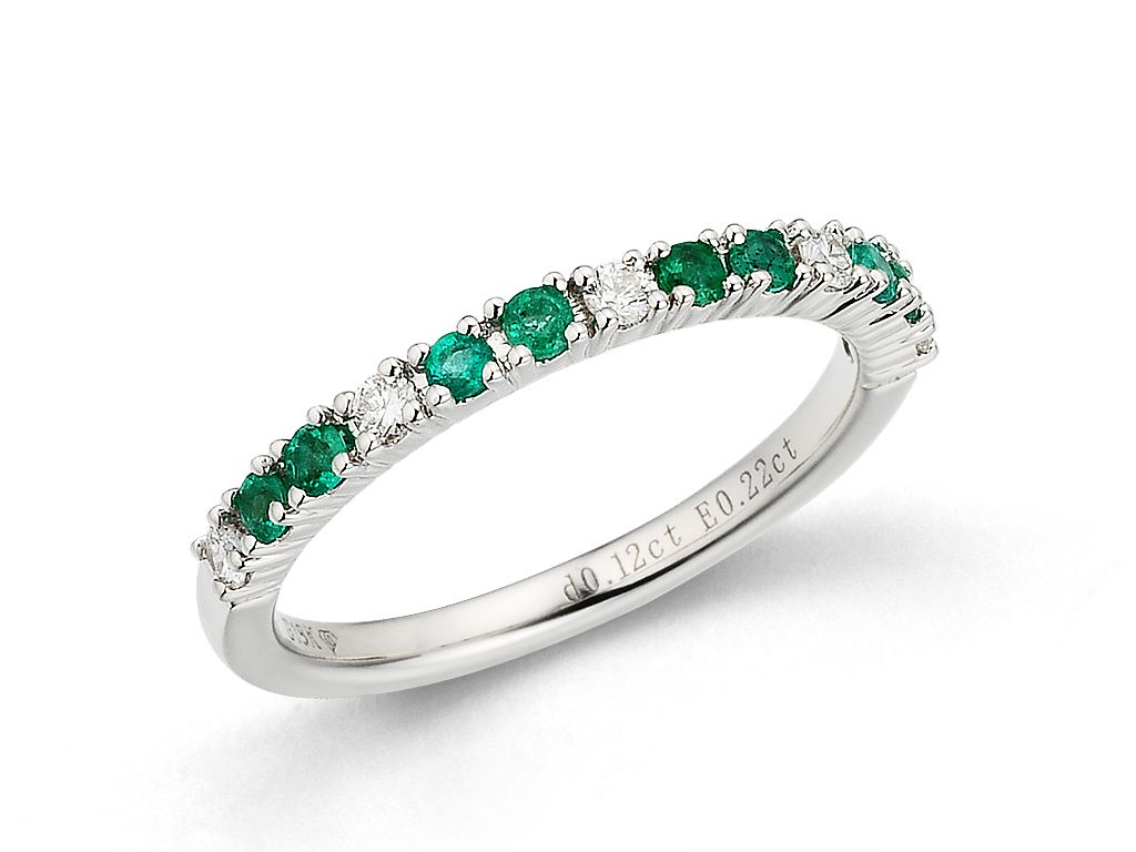 18K金祖母绿钻石戒指