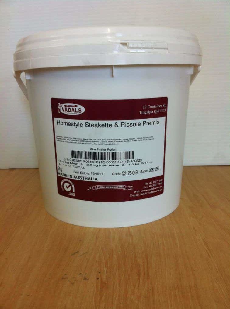 Vadals Homestyle Steakette And Rissole Mix 2.5kg Vadals Homestyle Steakette And Rissole Mix 2.5kg