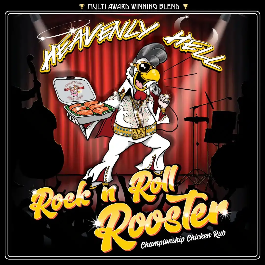 Heavenly Hell Rock n Roll Rooster Championship Chicken Rub 150g Shaker