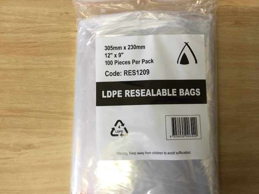LDPE Resealable Bags 12" x 9"
