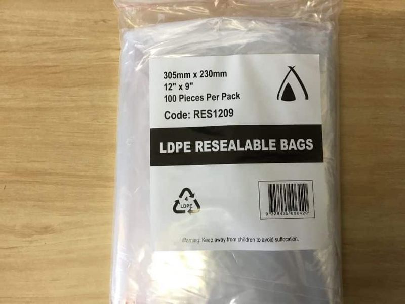 LDPE Resealable Bags 12" x 9"