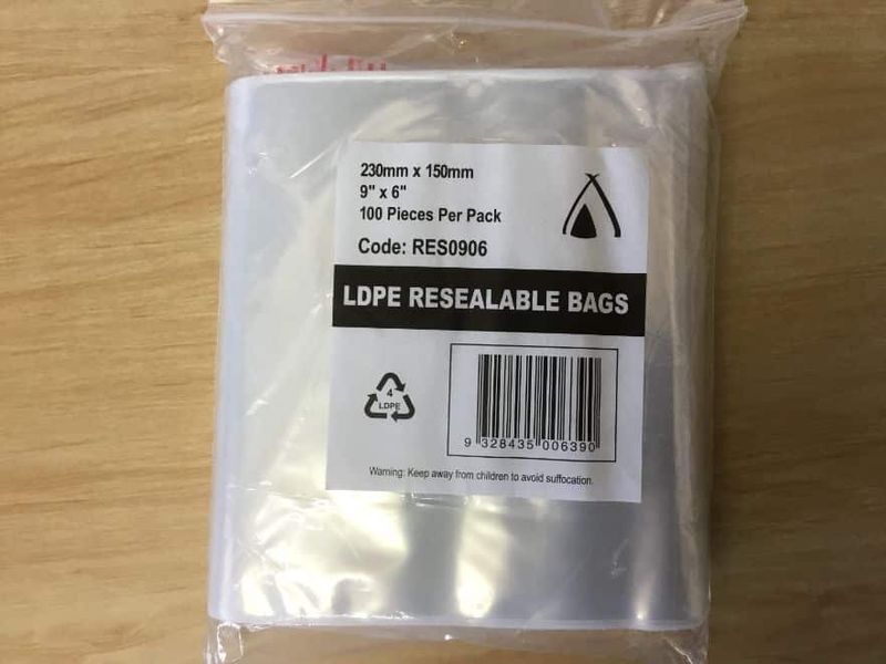 LDPE Resealable Bags 9" x 6"