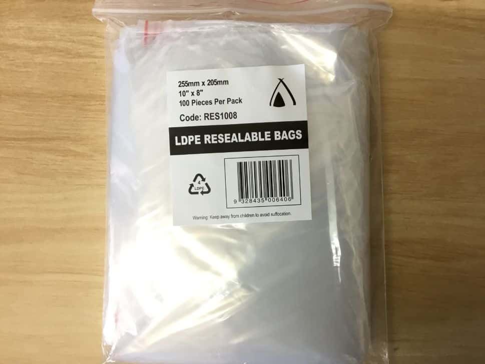 LDPE Resealable Bags 10" x 8"