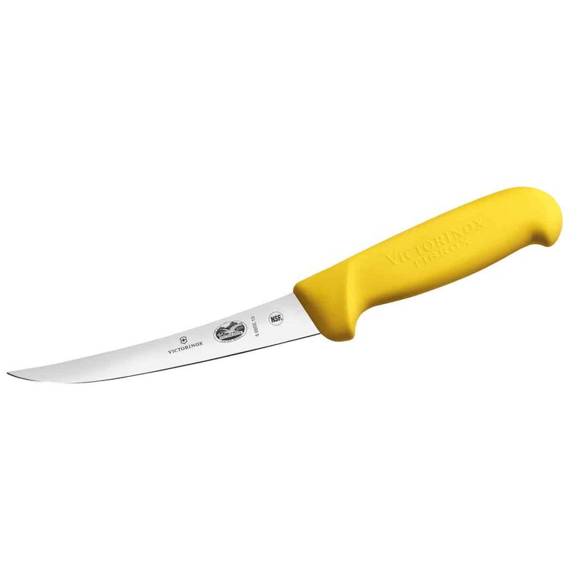 Victorinox Boning Knife, 15cm Curved &amp; Narrow Blade, Yellow Handle