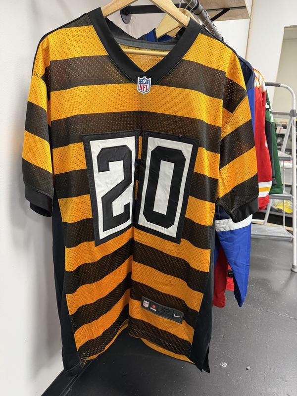 Sz 52 Pittsburgh Steelers 20 Rocky Bleier Stitched Striped Football Jersey