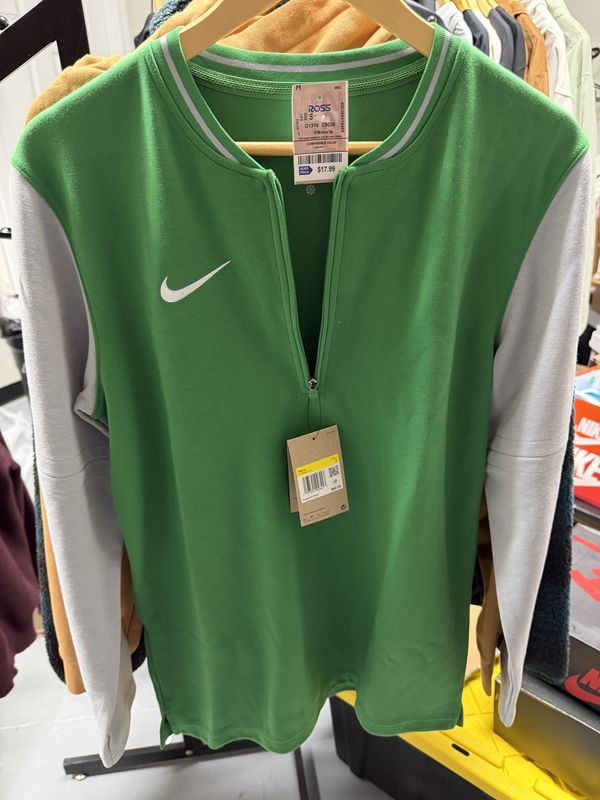 Small Nike  Dri-FIT 1/2 Zip Top Green Gray Mens M NEW