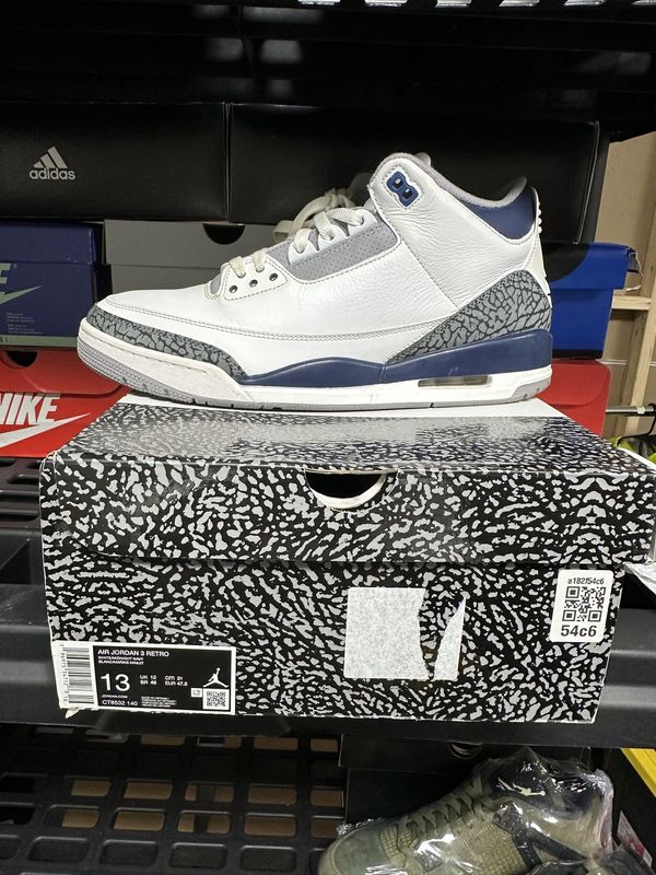 Used-Sz 13-AIR JORDAN 3 RETRO Midnight Navy