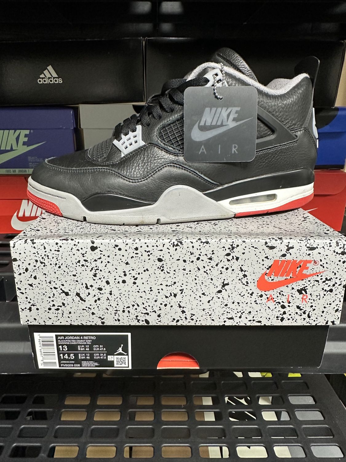 Used-Sz 13-Air Jordan 4 Bred Reimagined