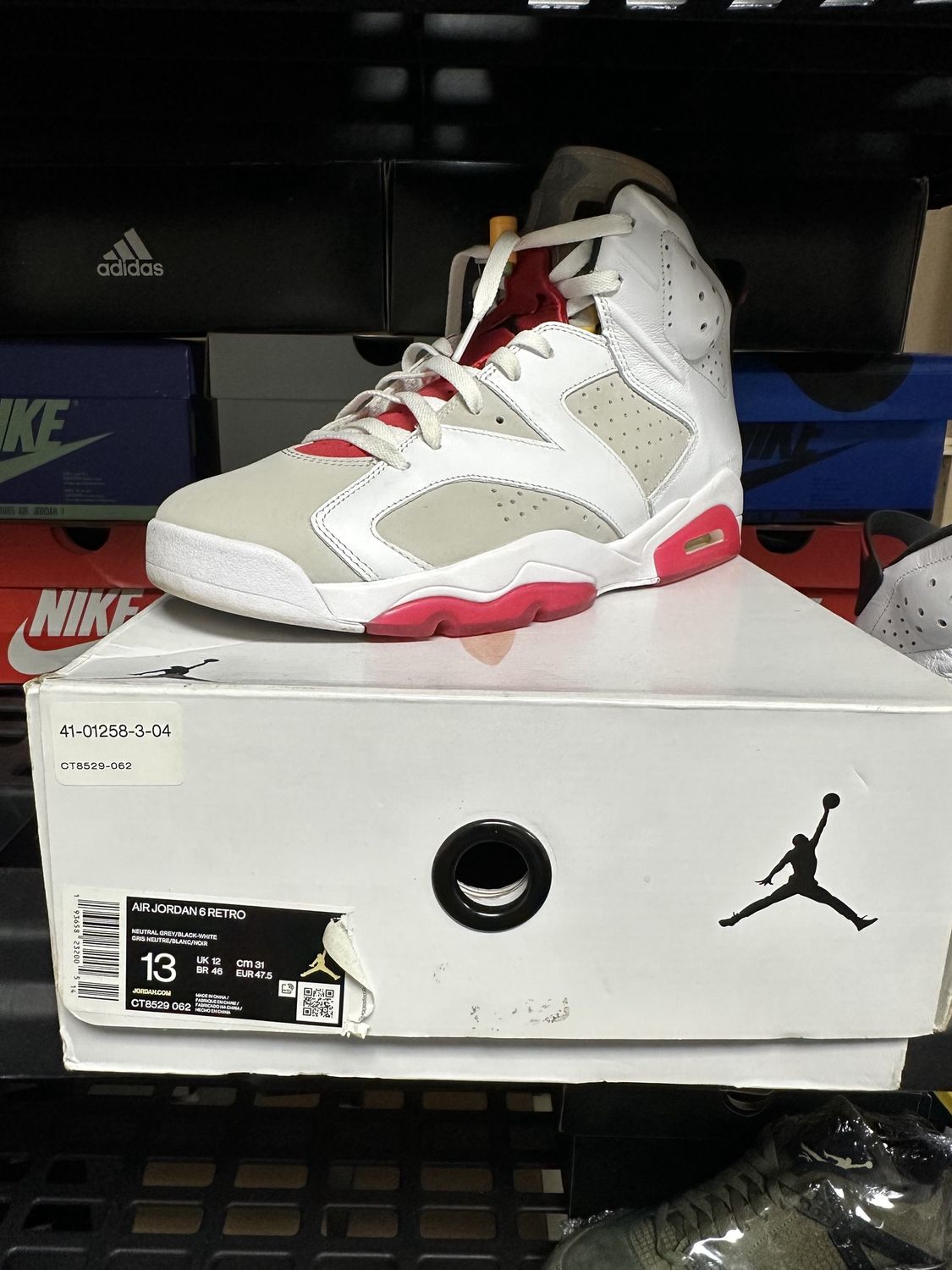 Used-Sz 13- Jordan 6 Hare