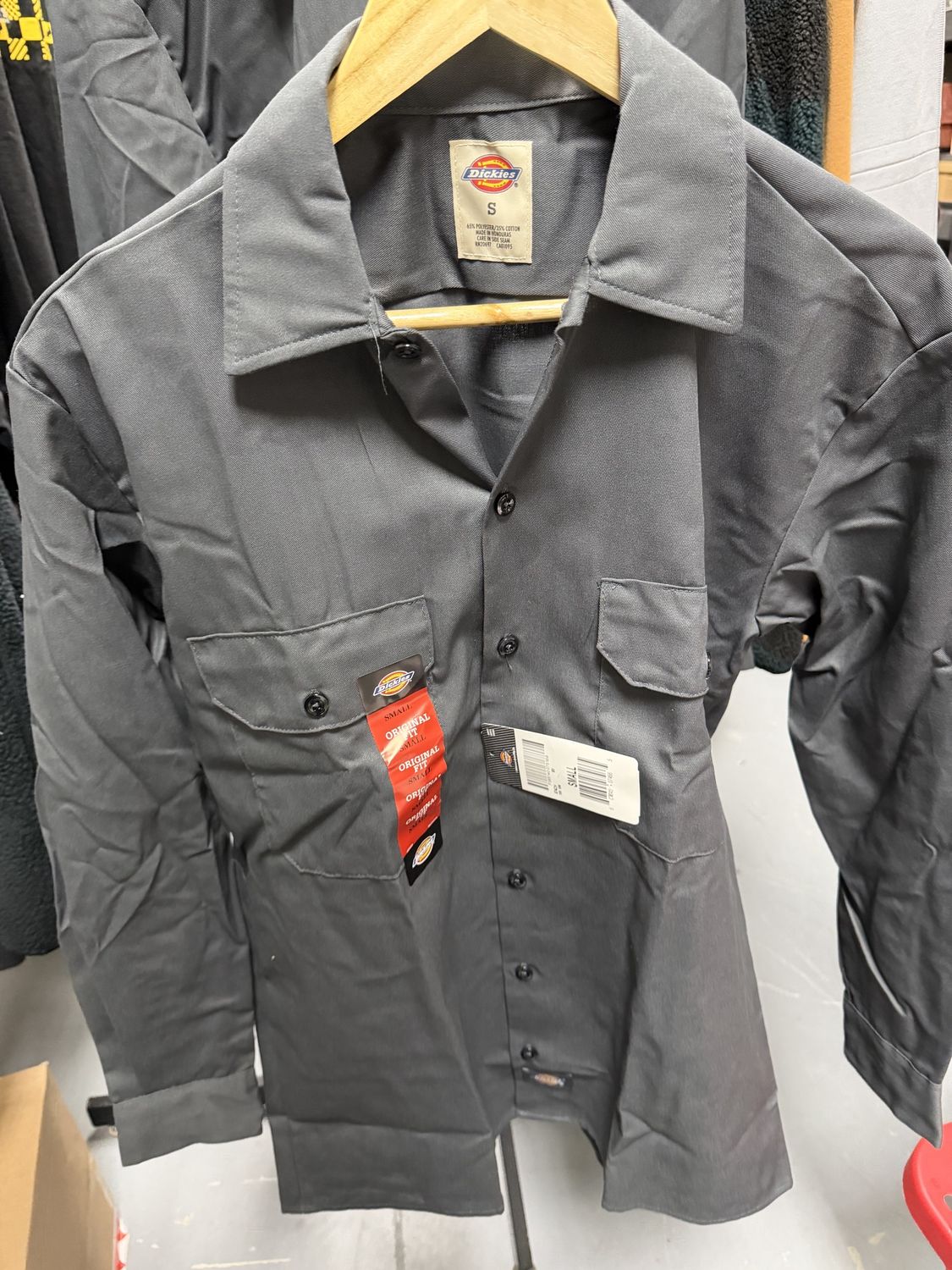 Sm- Grey Dickies Long Sleeve Work Shirt