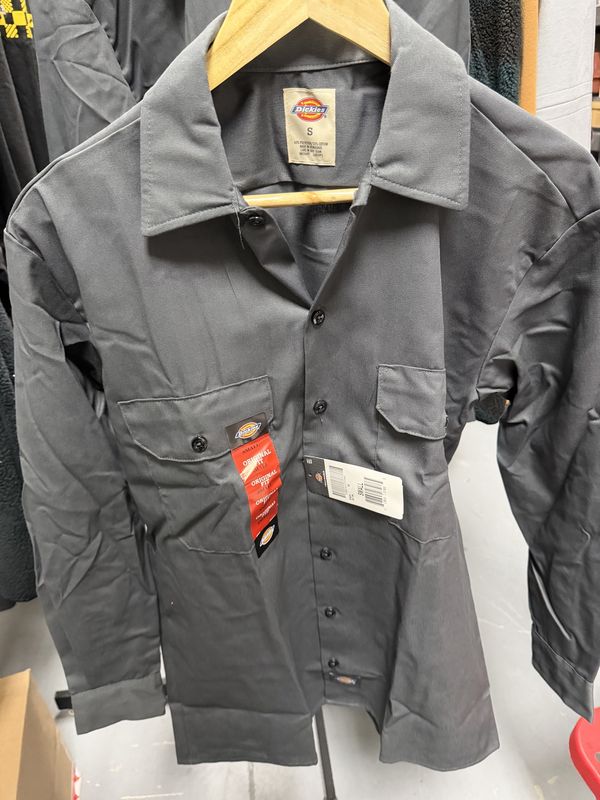 Sm- Grey Dickies Long Sleeve Work Shirt