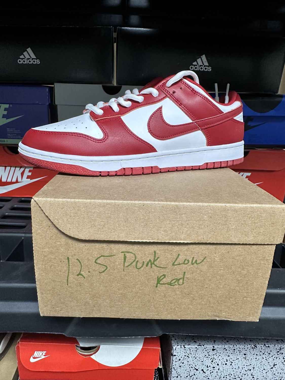 Nike Dunk Low Red/White Size 12.5