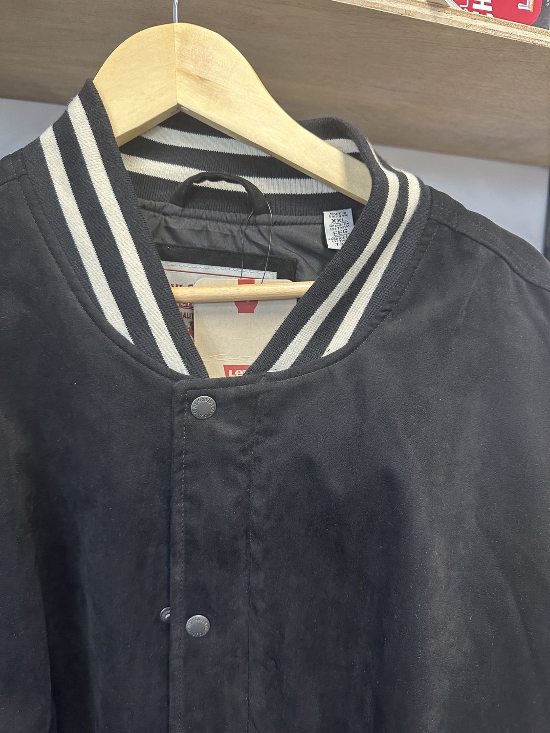 XL Black Levi Suede Bomber Jacket