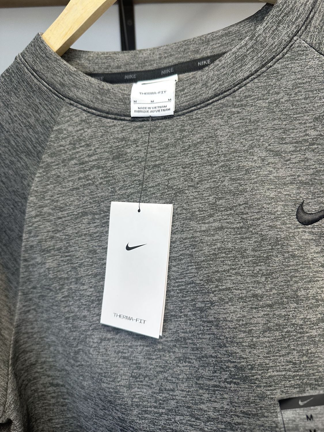 Med-Grey-Nike Therma-FIT Pullover Training Crewneck Sweatshirt