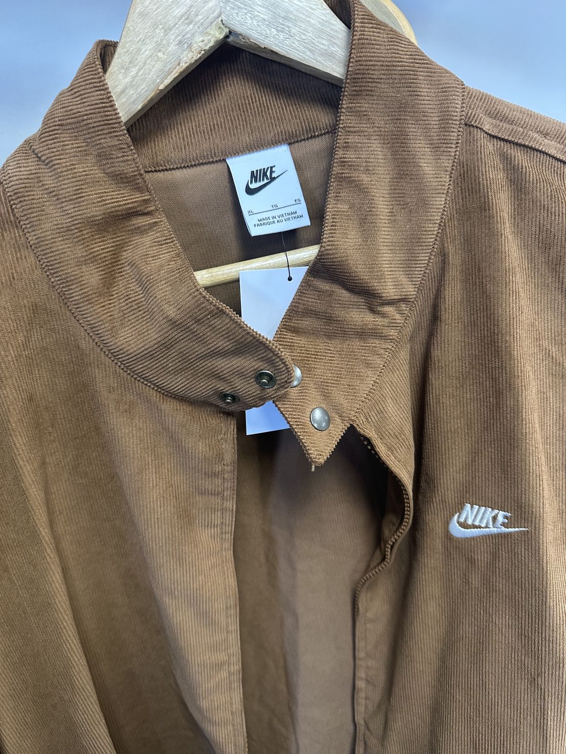 Khaki-Nike Club Corduroy Harrington Jacket