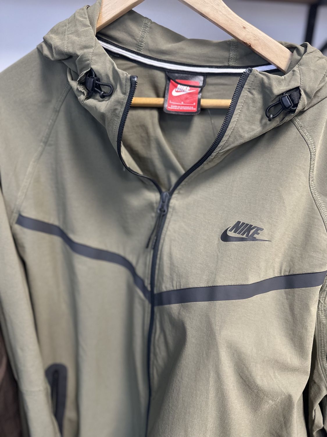 Large- Olive- Men&#39;s Sportswear Tech Full-Zip