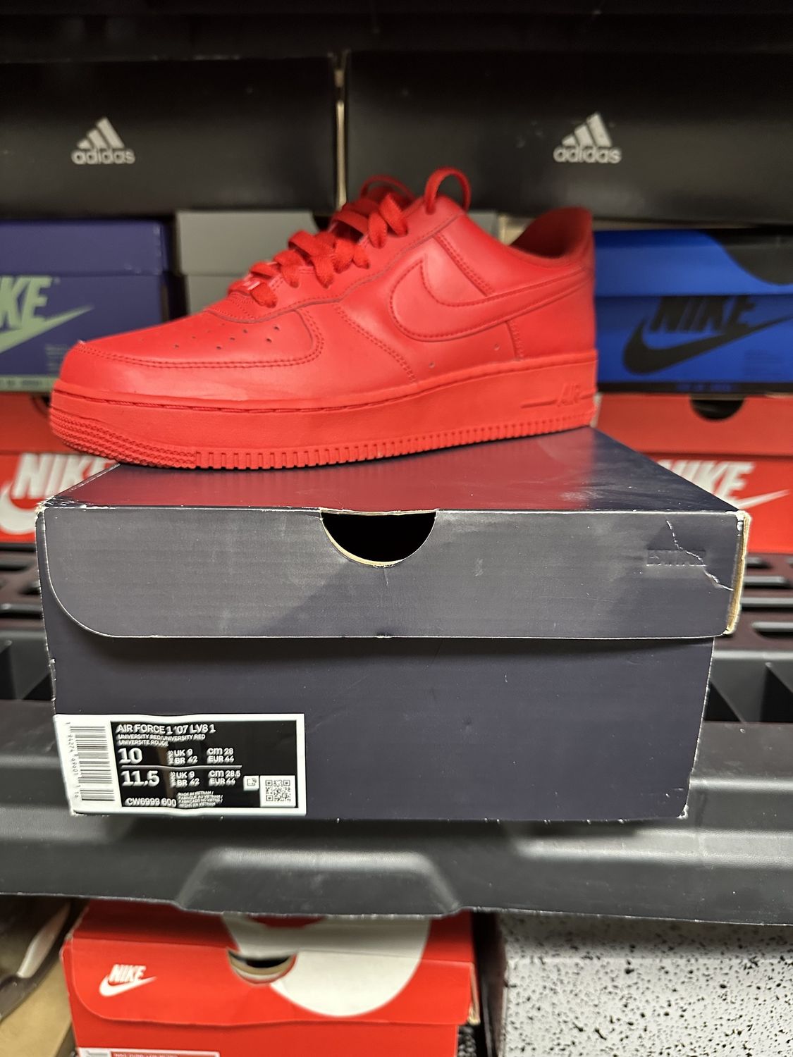 Used-Sz 10M-Nike Air Force 1 Low Triple Red