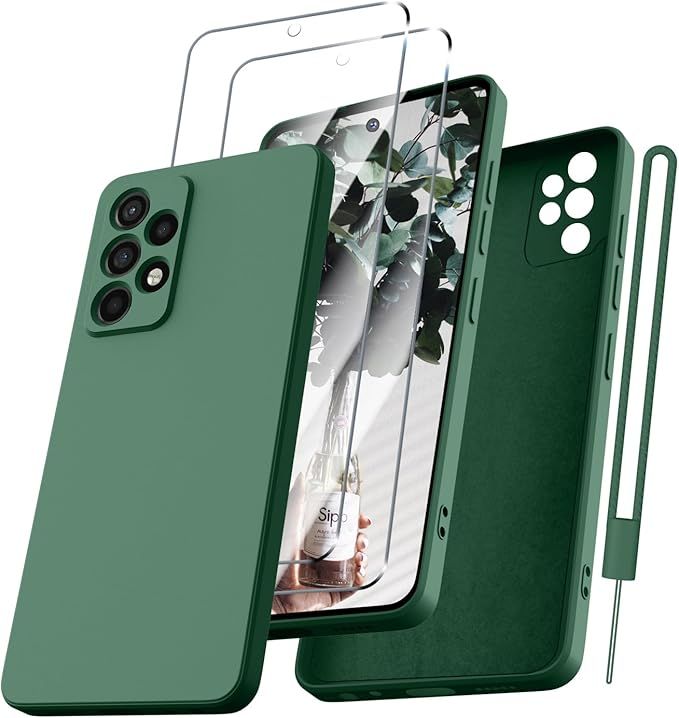 Case with 2 Pieces Tempered Glass Screen Protector, Mobile Phone Case Ultra Thin Slim with Microfibre, Scratch-Resistant All-Round Protection Mobile