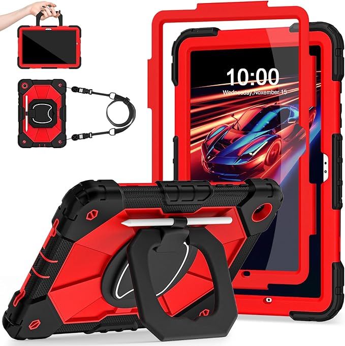 Case with Screen Protector/Rotating Stand/Pen Holder,Military Grade Shockproof Cover Tablet Case (SM-X210/X216/X218)