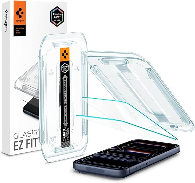 EZ-Fit Tempered Glass Screen Protector (2-Pack) – Crystal Clear, 9H Hardness, Scratch-Resistant Shield with Installation Frame for iPhone 17 Pro / 17 / 16 Pro