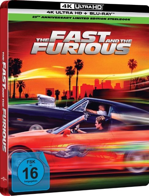 The Fast and the Furious - 25th Anniversary Edition - Steelbook, 4K-UHD+Blu-ray
