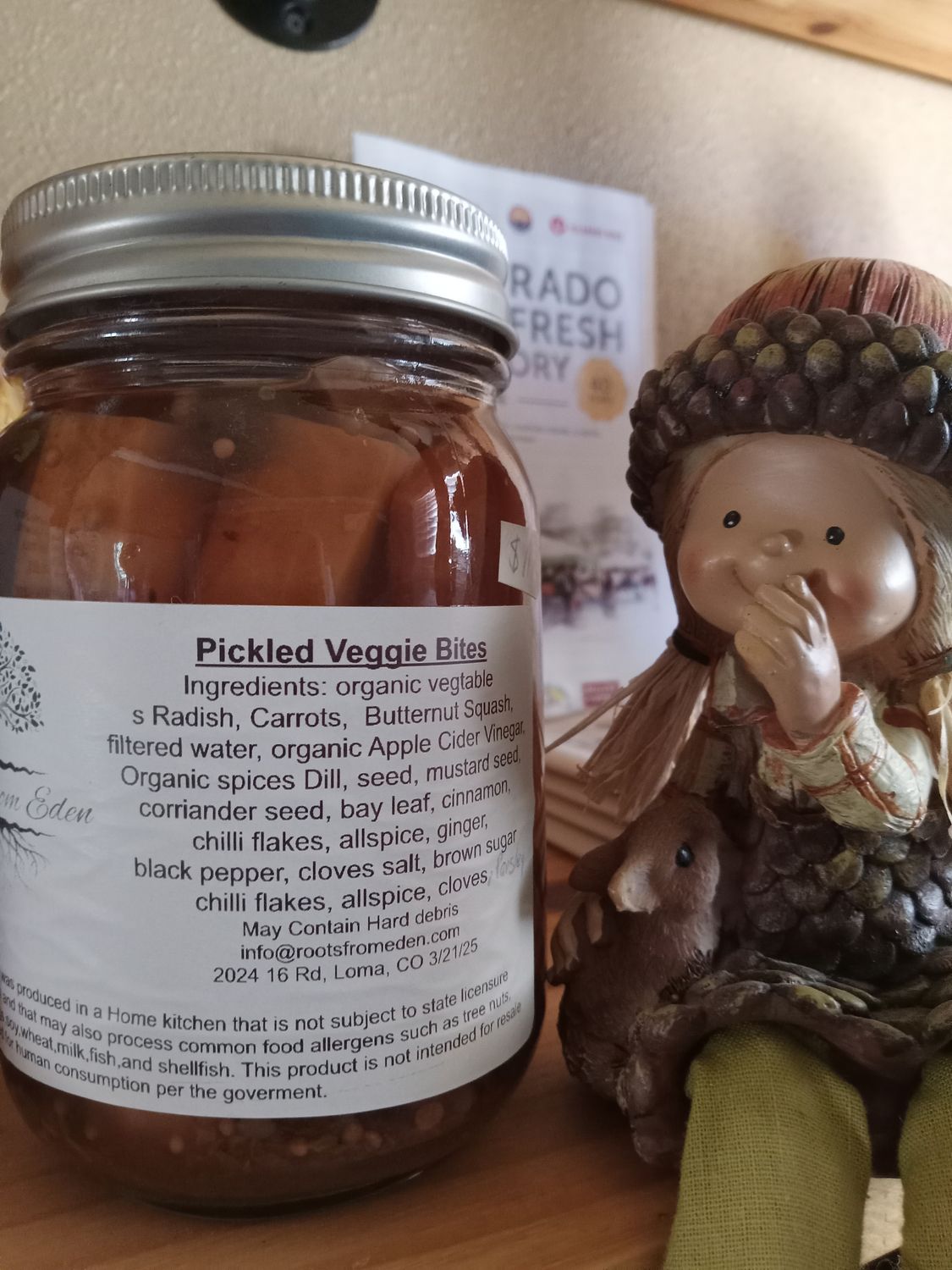 Veggie bites pickled pint jar