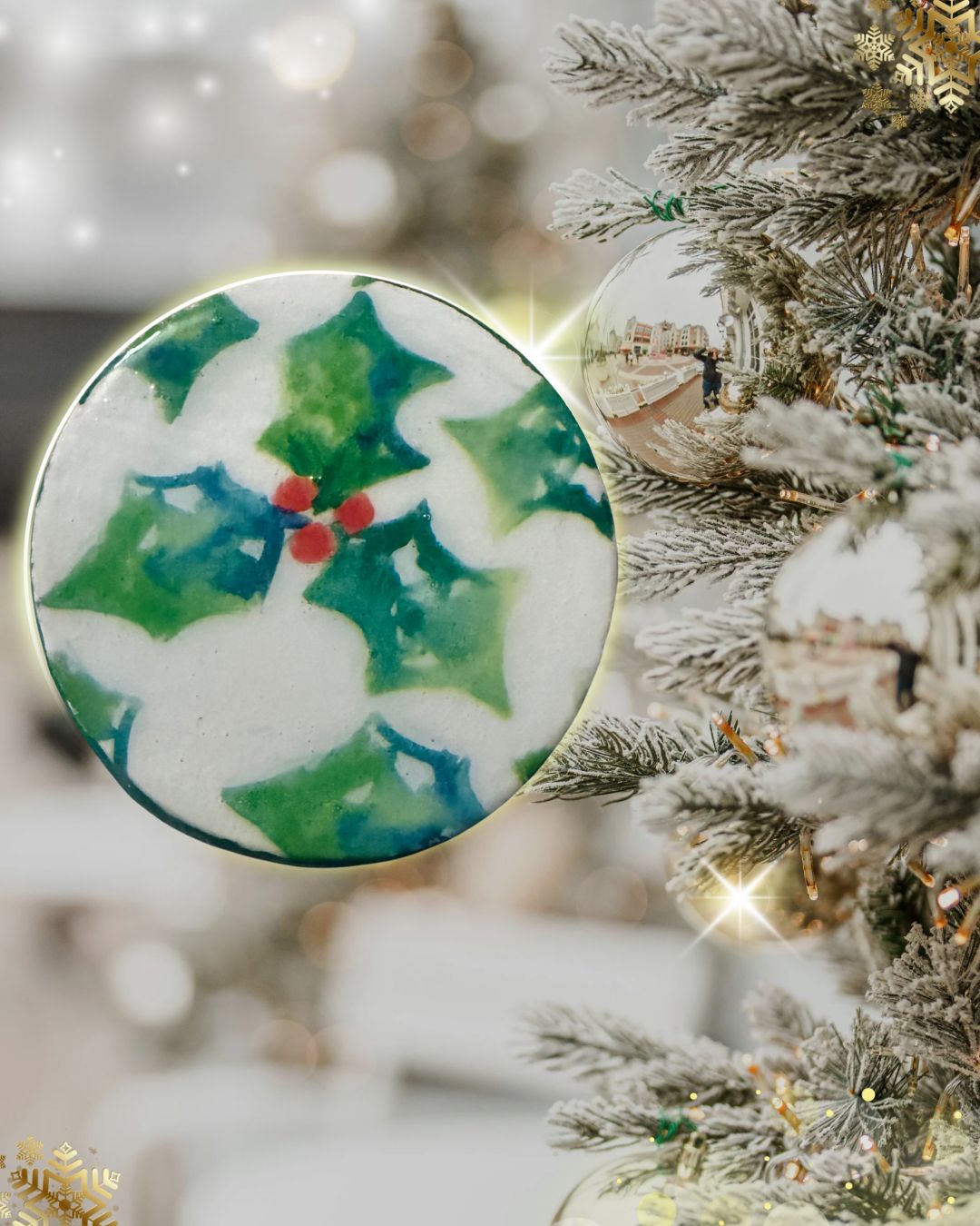 Festive Coasters GREEN - Set Of 4