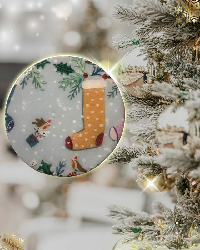 Festive Coasters BLUE - Set Of 4