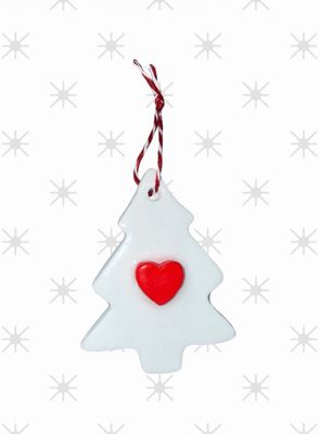 Christmas Tree With Heart Hanging Creation