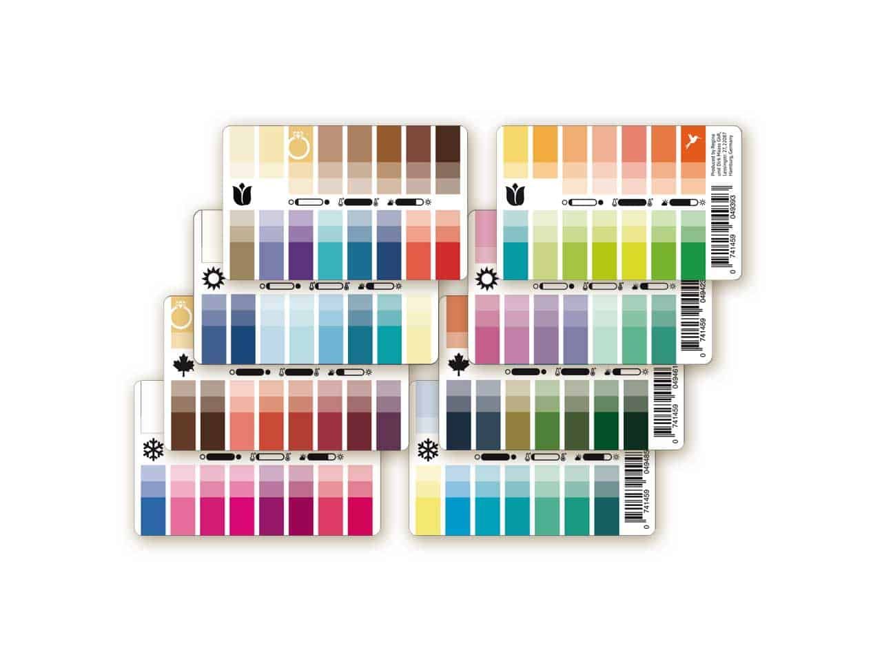 12-jaollisen värianalyysin värikortit