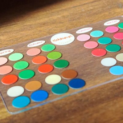 Hehkumpi Värianalyysi ColorAid värikartta auttaa tunnistamaan parhaat värit eri väriperheistä