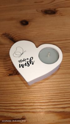 Keramikherz mit Teelicht