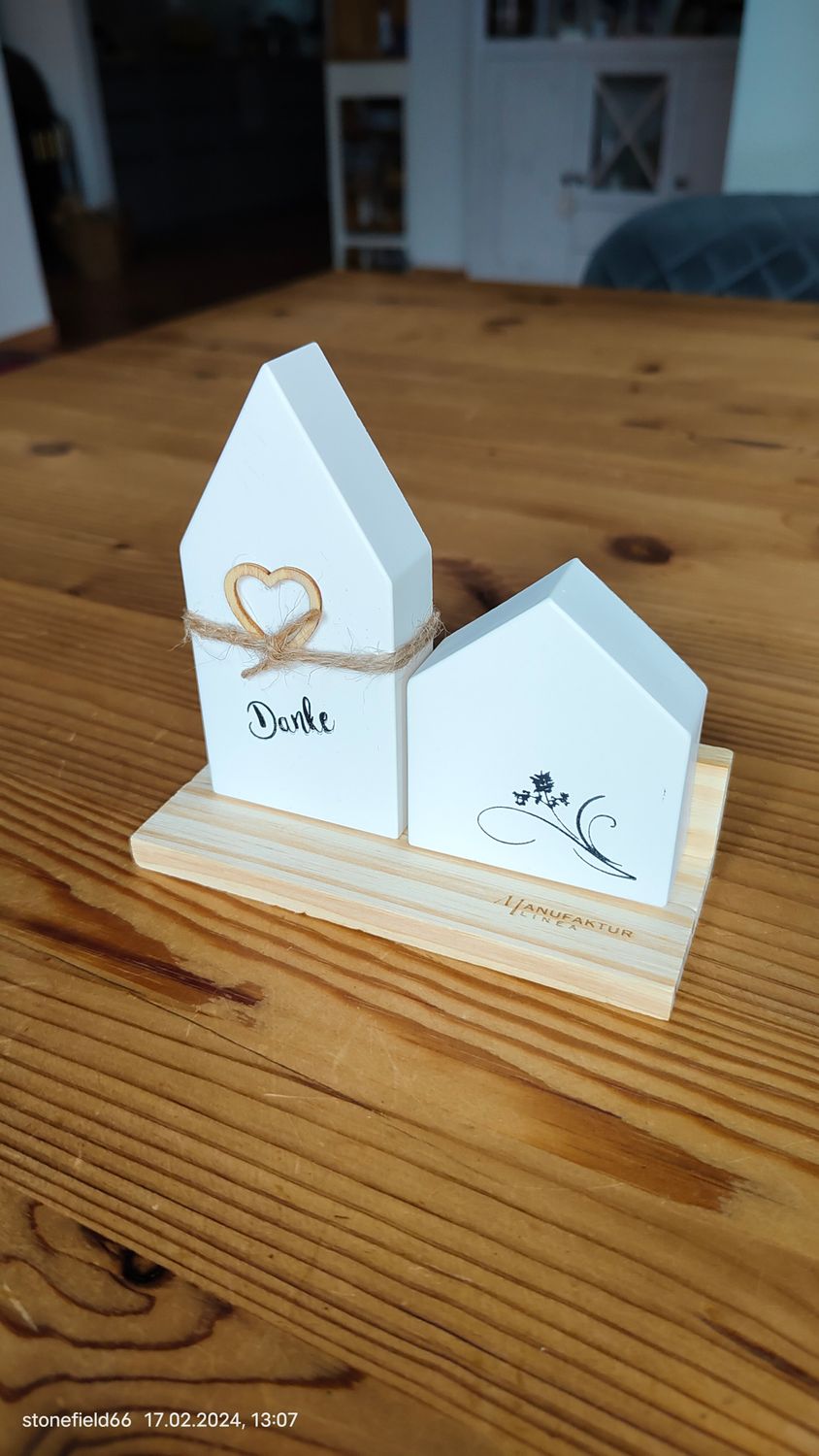 Keramikhäuschen "Danke"