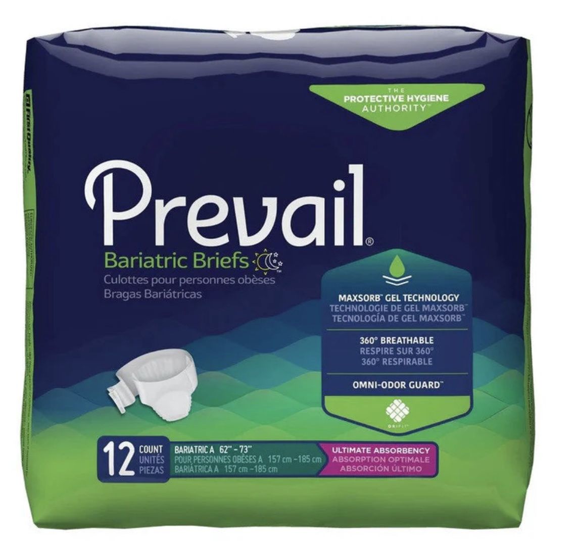 Prevail® Bariatric Brief – Size A 63-73”(P-BAR-A), Case of 48