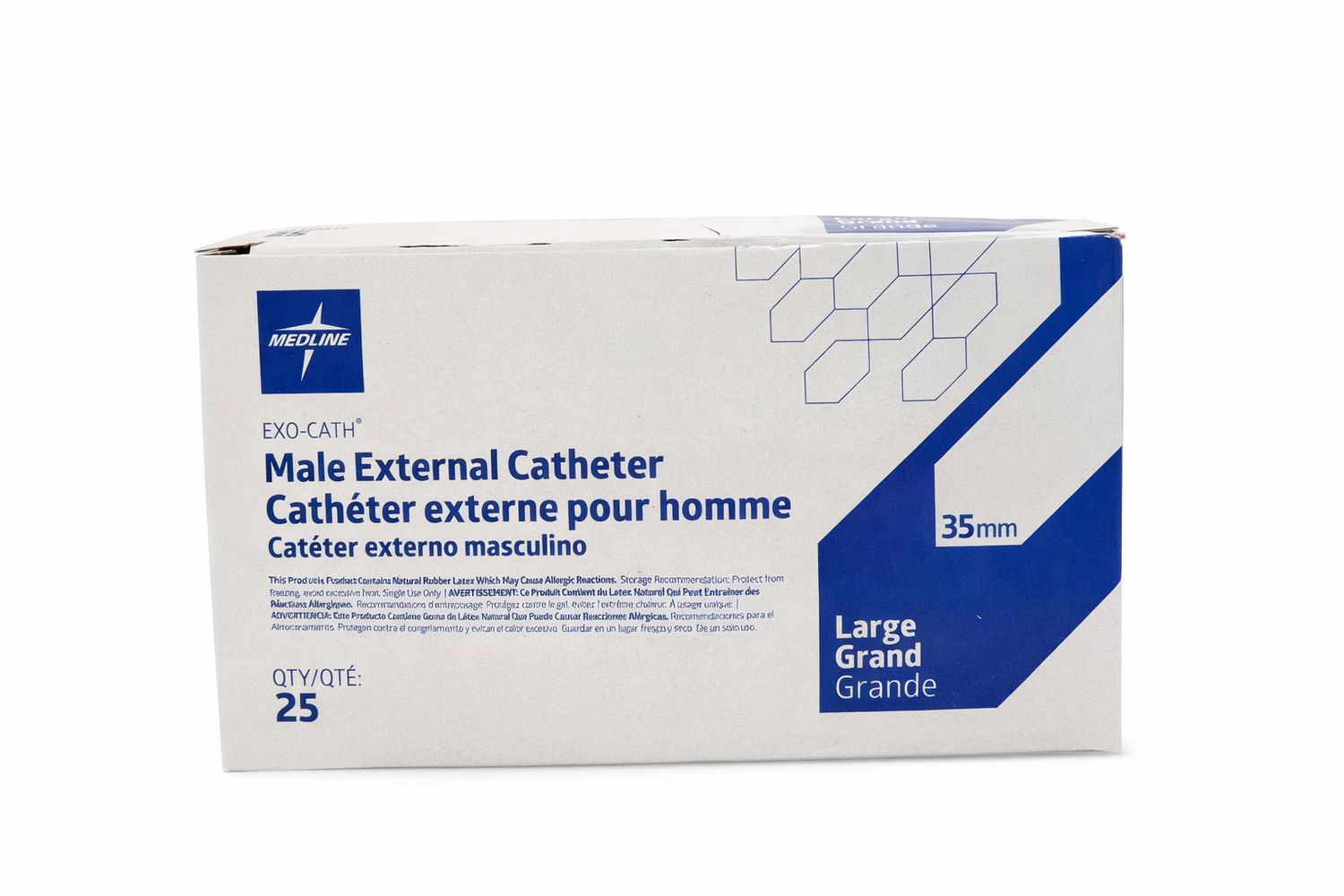 Male External Latex Catheter – Large 35 mm with Adhesive Foam Strap