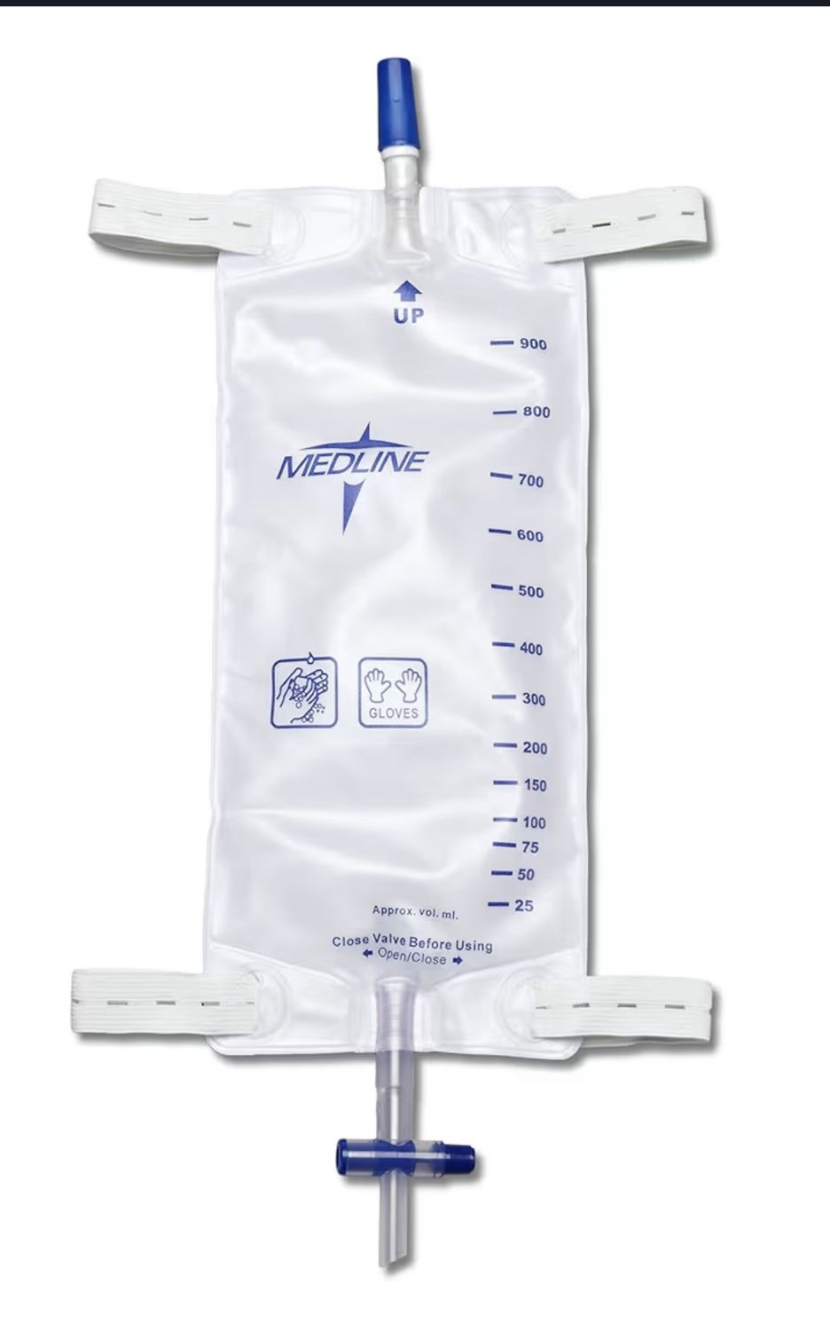 Leg Bag – Large 940 mL  With Leg Straps &amp; Slide T-Tap Drainage valve