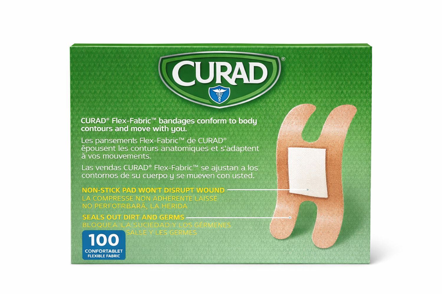 Medline Bandage Fabric Adhesive Knuckle  box of 100 (1.5'x 3") sterile latex free