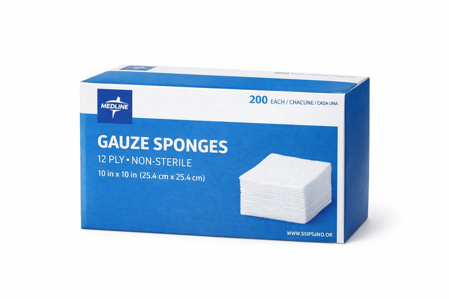Medline Gauze Sponge 12 PLY Non-Sterile  10cmx10cm 200units each