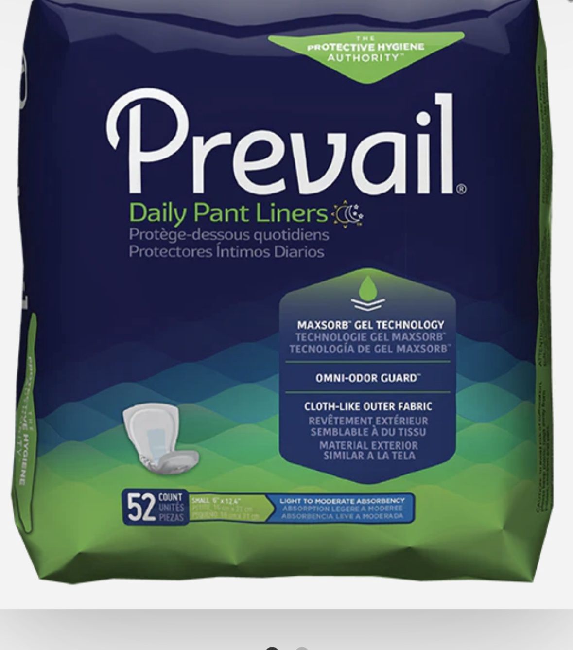 Prevail Insert Day Light Pads 52 counts per pack