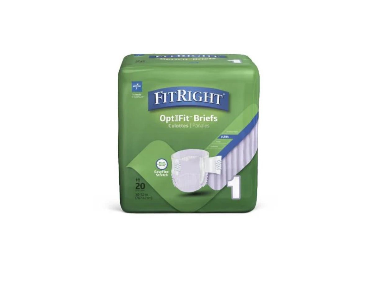 FITRIGHT STRETCH ULTRA DAY BRIEF  medium 26-28",traditional cut bag of 20/case of 80