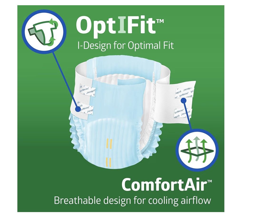 Medline FITRIGHT ULTRA ADULT BRIEFS LARGE pack of 20/case of 80