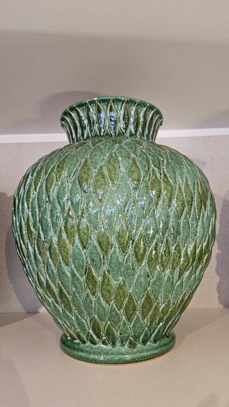 Dark Green Vase with Aventurine