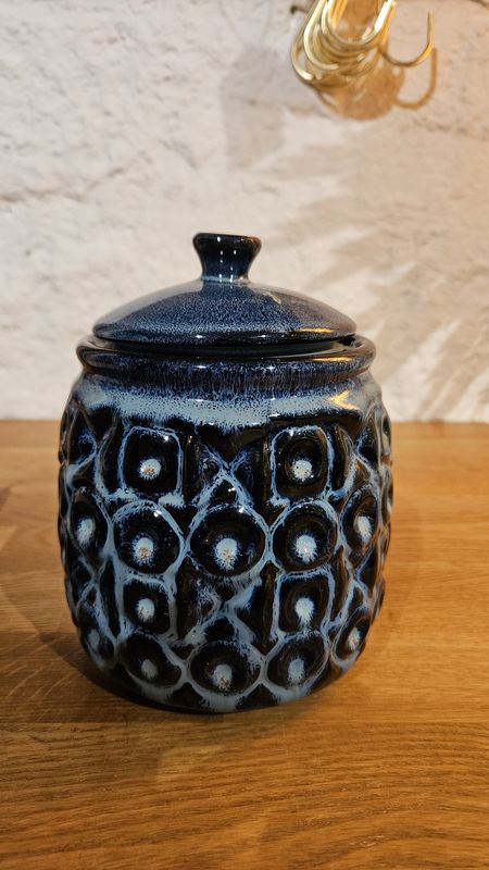 Nena Jar w/Lid blue