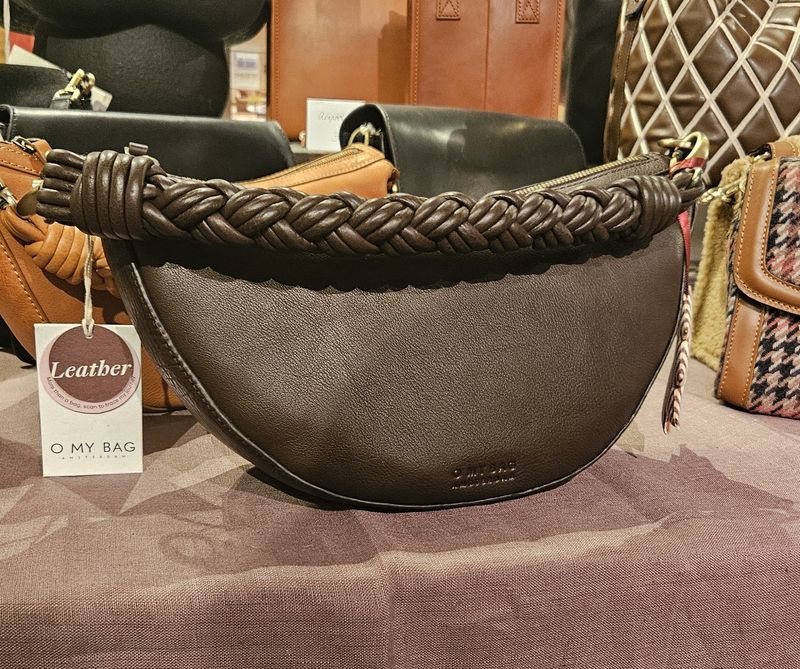 Leather Handbag - Leo Twisted Handle Chocolate