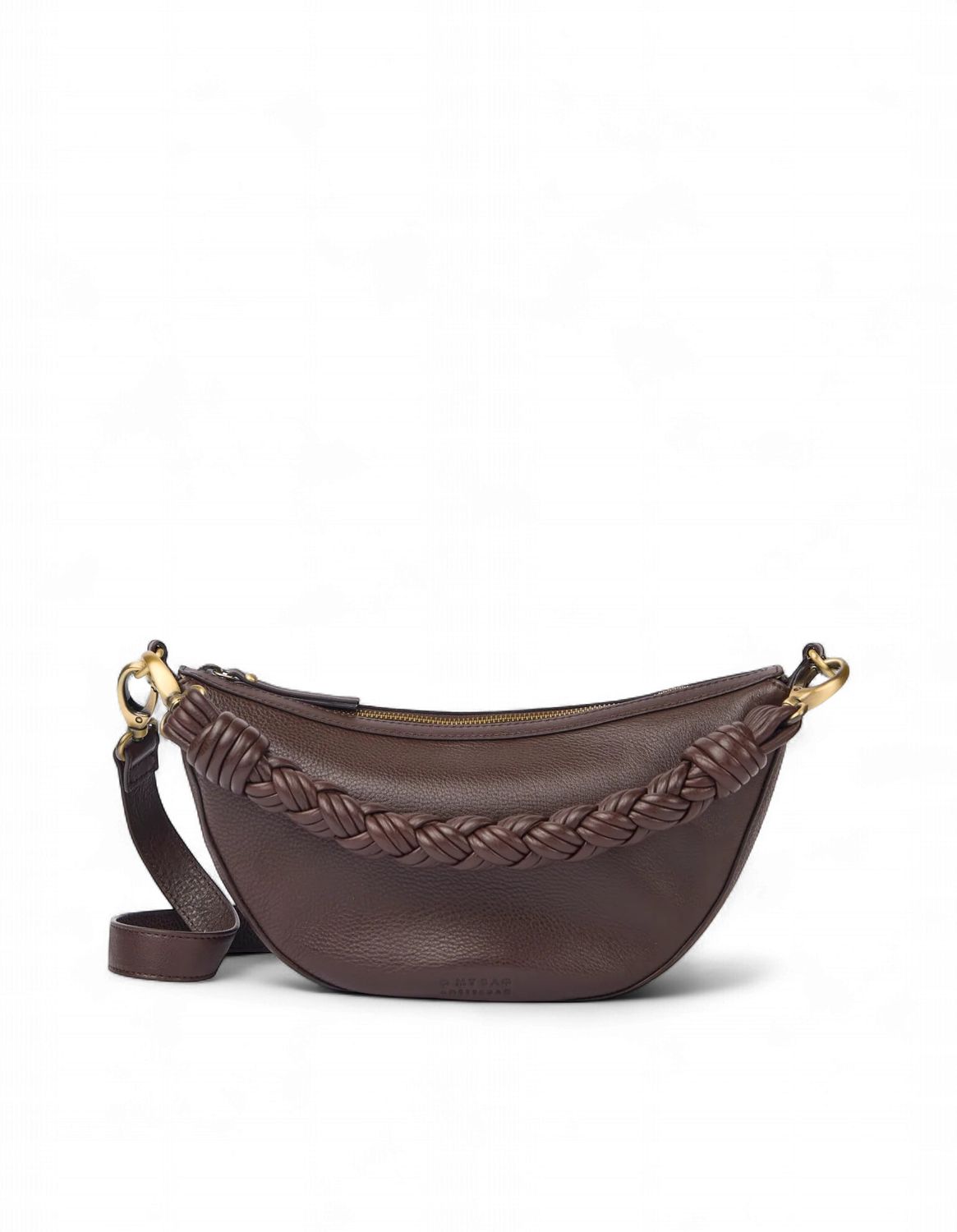 Leather Handbag - Leo Twisted Handle, Colour: Chocolate