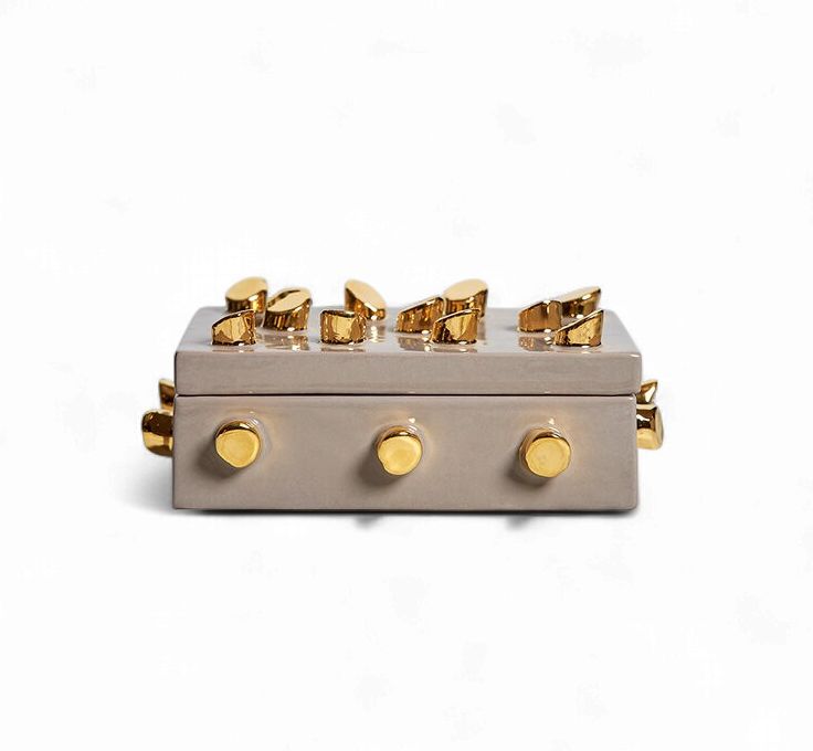 Ceramic Box Small, Color: Warm Gray