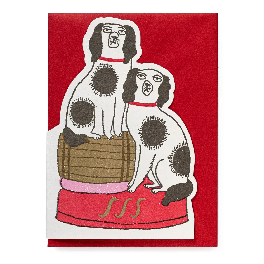 Card - Dog Cut Out Archivist, Color: Red